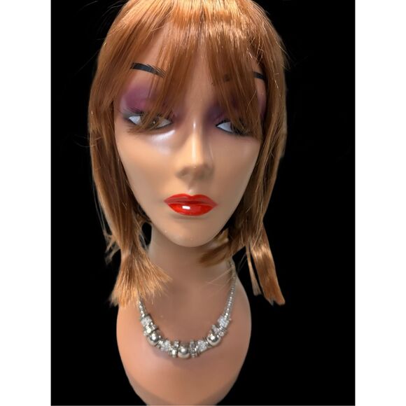 Vintage silver lightweight chunky necklace and earrings set - Picture 1 of 7